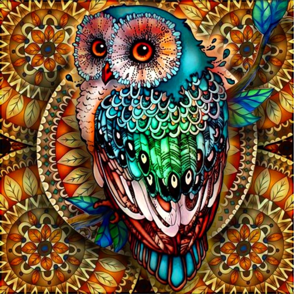 HASTHIP Diamond Painting Kit, 5D Diamond Painting Kit for Adults & Kids, 30 * 30cm Owl Full Drill Rhinestone Embroidery Cross Stitch Pictures Arts Craft for Home Wall Decor (Mandala) HASTHIP Diamond Painting Kit, 5D Diamond Painting Kit for Adults & Kids, 30 * 30cm Owl Full Drill Rhinestone Embroidery Cross Stitch Pictures Arts Craft for Home Wall Decor (Mandala)